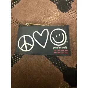 Peace Love World Black Accessory Keychain